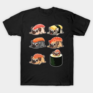 'Grumpy Sushi Pug' Funny Sushi Gift T-Shirt